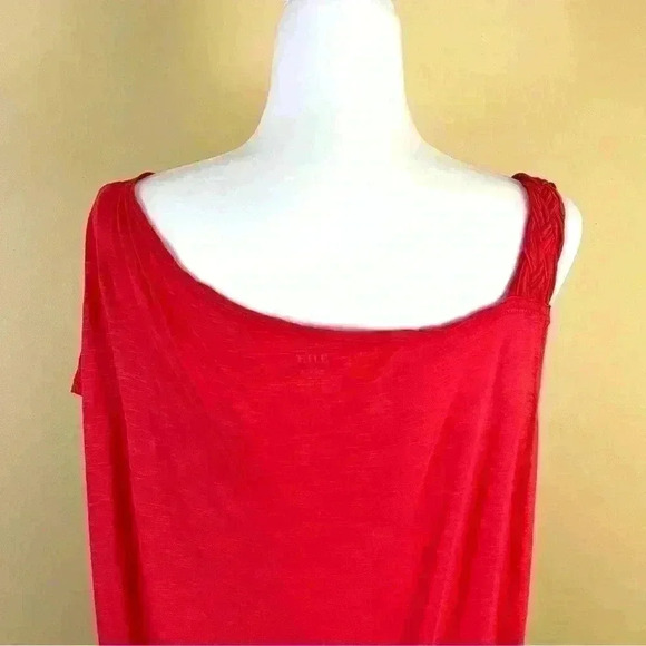 A.N.A. Coral Banded Bottom Braid Strap Scoop Neck Short Sleeve Rayon Top Size 1X - Picture 8 of 14